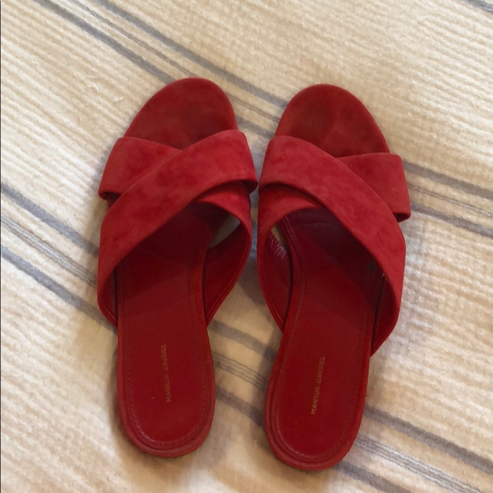 Mansur Gavriel red suede size 41 sandal